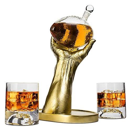フットボールウィスキーデカンタセット フットボールグラス付き お酒、スコッチ、ウイスキー、バーボンに最適なギフト 750ml