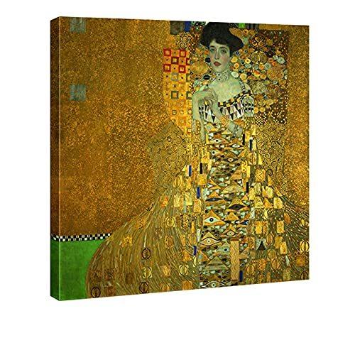 Wieco Art Portrait of Adele Bloch-Bauer I，1907 Gustav Klimt 有名絵画 キャンバス 壁アート
