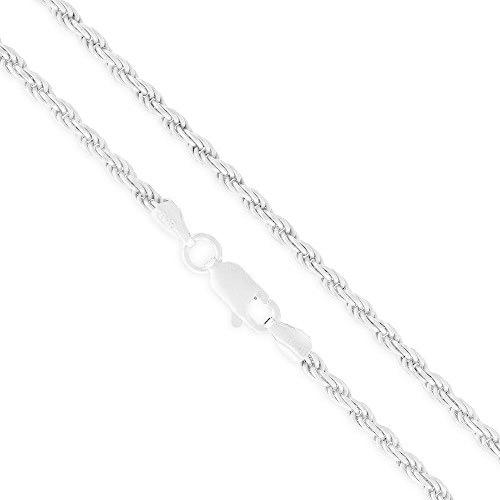 ITProLux ? ソリッド925イタリア2.5mmロープダイヤモンドカット編組リンク ? スターリングシルバーツイストネックレスチェーン 16イン(10322円)