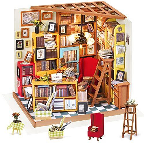 【テレビで話題】 Miniature DIY Rolife - Library) (02 Dollhouse-Woodcraft Kit-Wo Construction ハウス、建物