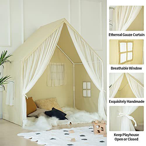 【新品 30%off 送料無料】 Razee 大型プレイハウス テント 子供用 プレイハウス ティピ 小さなプレイコテージ 子供部屋装飾 子供用テント (ナチュラル) 【2409815196】(13890円)
