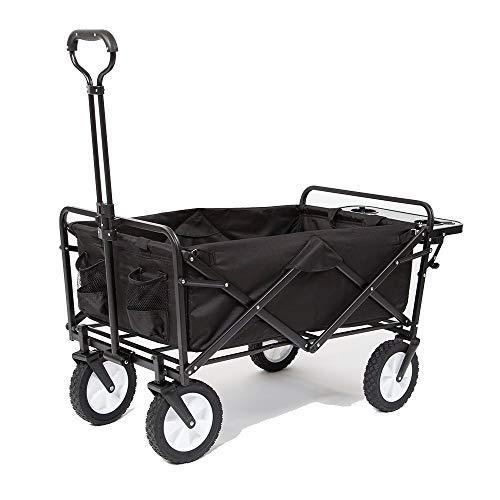 Mac Sports Collapsible Folding Outdoor Utility Wagon with Side Table - Blac｜pinkcarat