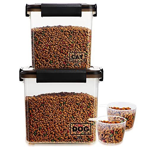 国内外の人気 Food Dog Storage Con Storage Food Pet/Cat Airtight 2-Pack Container,Lockcoo 食品保存容器