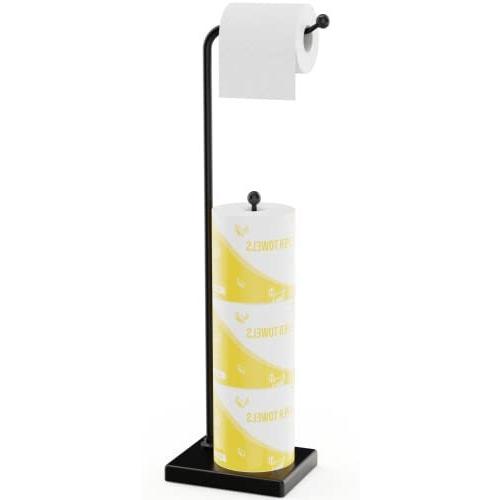Ispecle トイレットペーパーホルダー トイレットペーパーホルダー モダン フリースタンディングトイレットペーパースタンド 丈夫なバスルームトイレットペーパーストレージ メガ Carat メガ Ys モダン Pink