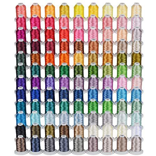 Simthread Embroidery Thread 800 Yards Snap Spools 108 Colors for Embroidery