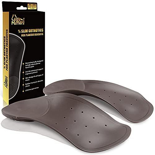 FootMatters 3/4 Slim Orthotic Inserts ? for Plantar Fasciitis Pain Relief ?