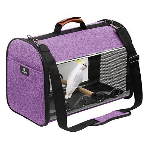 X-ZONE PET Bird Travel Bag Portable Pet Bird Parrot Carrier Transparent Bre
