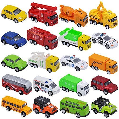 割引価格購入 JOYIN 20 Piece Pull Back Cars， Die Cast Metal Toy Cars， Vehicle Set for Tod