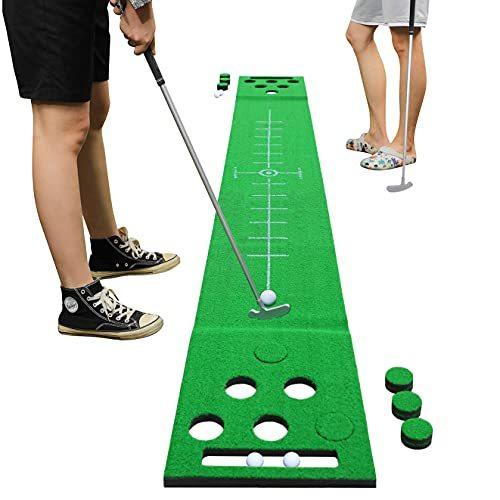 【予約】 2-FNS パッティンググリーンゴルフビアポンゲームセット ゴルフグリーンパッティングビアポンマット ゴルフボール4個付き ゴルフトレーニングマット パターマット