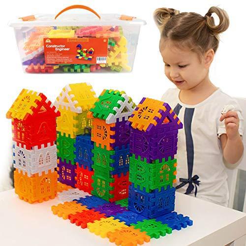 正規代理店 ワッフルブロック TOYFROG RAINBOW 幼児&子供用 3歳以上 プラスチック収納容器付き STEM組み立て玩具 96個 ブロック
