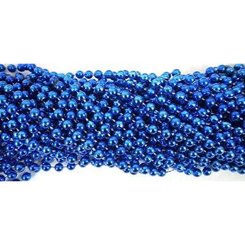 マルディグラビーズ Mardi Gras beads 33 inch 07mm Round Metallic Royal Blue 6 Dozen｜pinkcarat