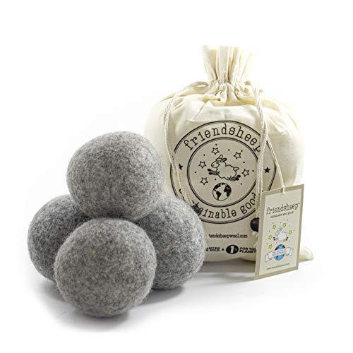 Wool Dryer Balls by Friendsheep Pack XL Organic Premium Reusable Cruelty