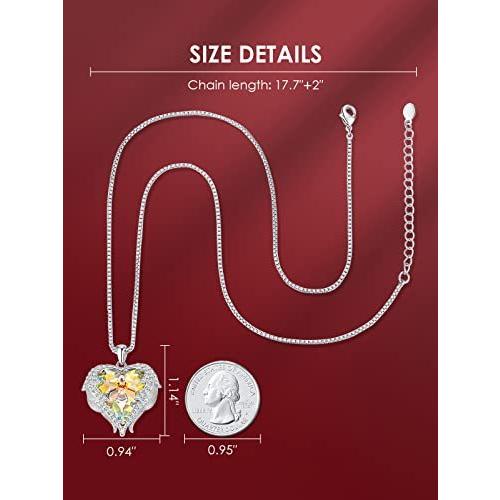 天使の羽 ネックレス スワロフスキー元素クリスタルを採用 ハートのデザイン ボックス付き 女性用 イエロー 天使の羽 ネックレス スワロフスキー元素クリスタルを採用 ハートのデザイン ボックス付き 女性用 イエロー CDE for