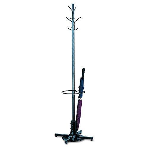 Safco Products 4168BL Costumer Coat Rack Tree with Umbrella Stand, Black