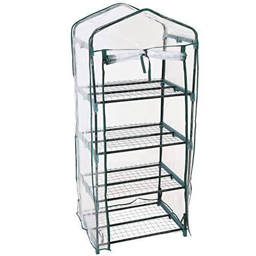 Sunnydaze　4-Tier　Mini　Mini　Outdoors　for　Greenhouse　wi　Portable　Greenhouse