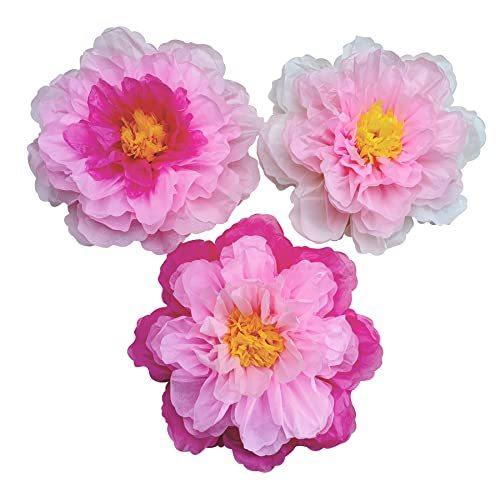 Mybbshower Giant Shades of Pink Paper Flower for Wall 20 Inch Birthday Flor