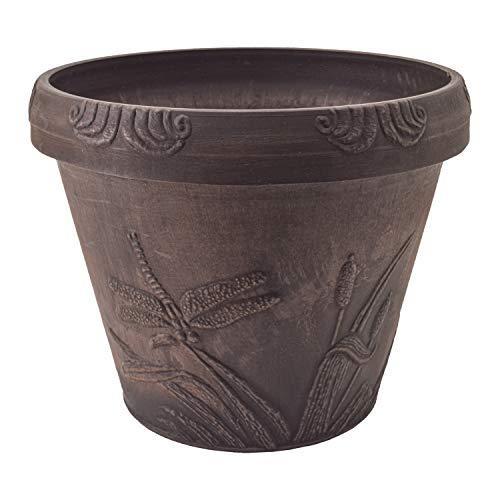 PSW OF33C Dragonfly Pot， 13 by 11-Inch， Chocolate