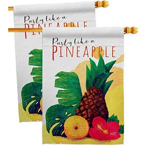 Angeleno Heritage Party Like Pineapple House Flag 2 pcs Pack Food Fruits St