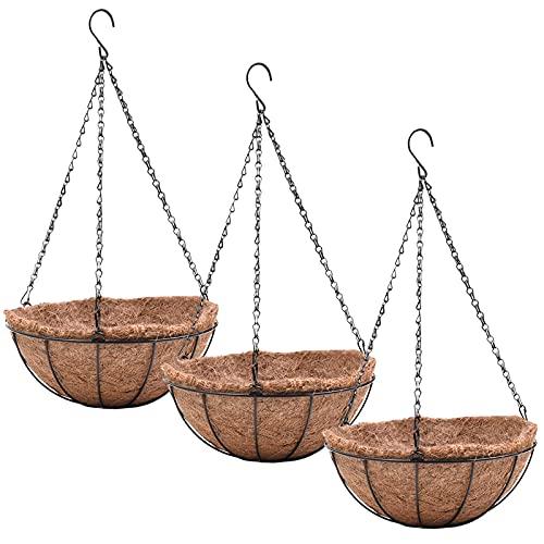 割引を販売 LUCCK Hanging Planters?Basket Set of 3 Hanging Flower Pots 10 Inch Chain Ro