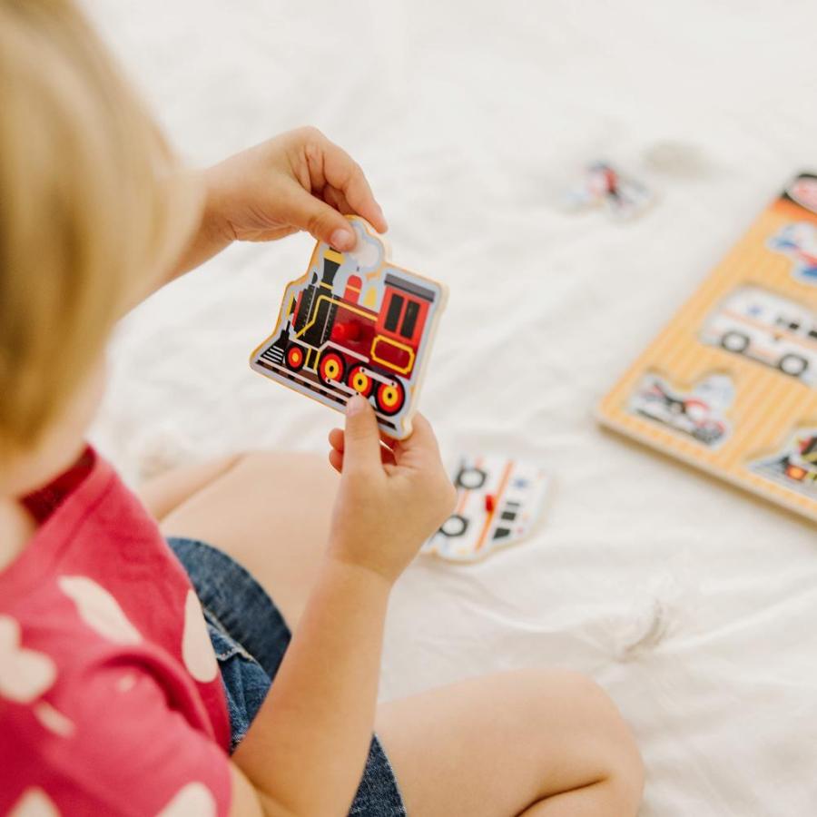 Melissa & Doug UPC Vehicles Sound Puzzle Wooden Peg Puzzle With Sound Effec｜pinkcarat｜05