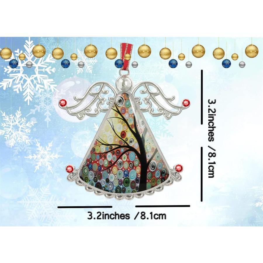 正規品販売中 FQJNS Angel Wings Tree of Life Glass Christmas Ornament Hanging Christmas T