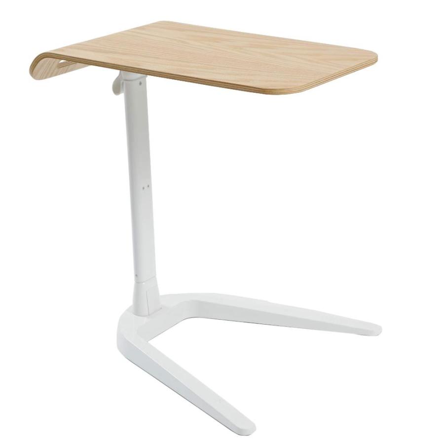 Cozy Space 回転式テレビトレイテーブル 収納簡単 調節可能 ポータブル 折りたたみ式 木製 金属製 ホワイト