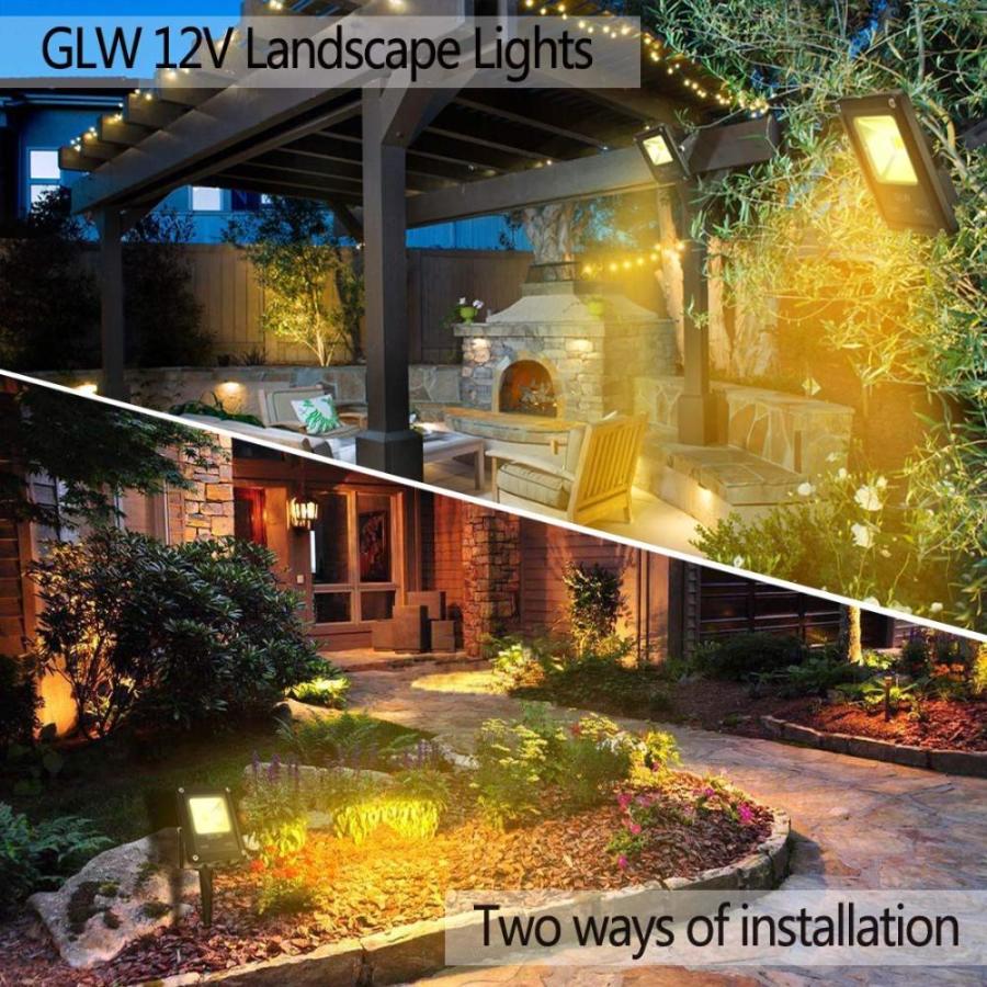 【年間ランキング6年連続受賞】 GLW 低電圧 ランドスケープライト 10W 12V アウトドア スポットライト IP65 防水 ガーデンライト 3000K 温白色 庭 木 景観照明