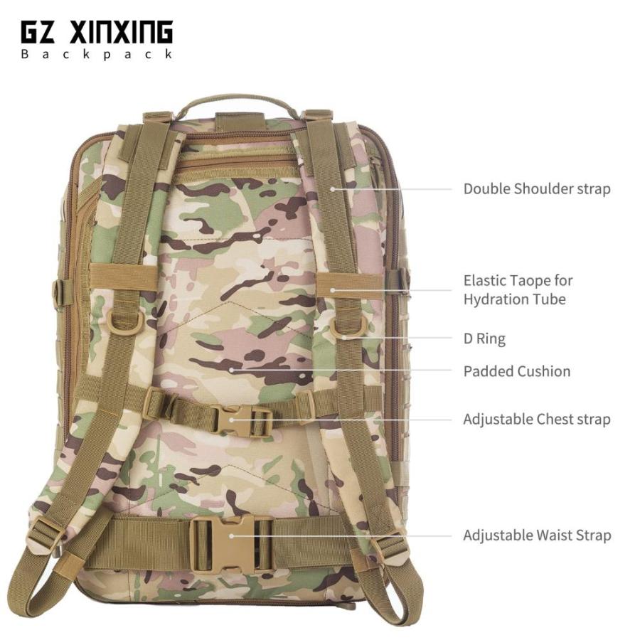 GZ XINXING 64L ラージ 3日分 MOLLE アサルトパック ミリタリー タクティカル アーミー バックパック バグアウトバッグ リュック｜pinkcarat｜05