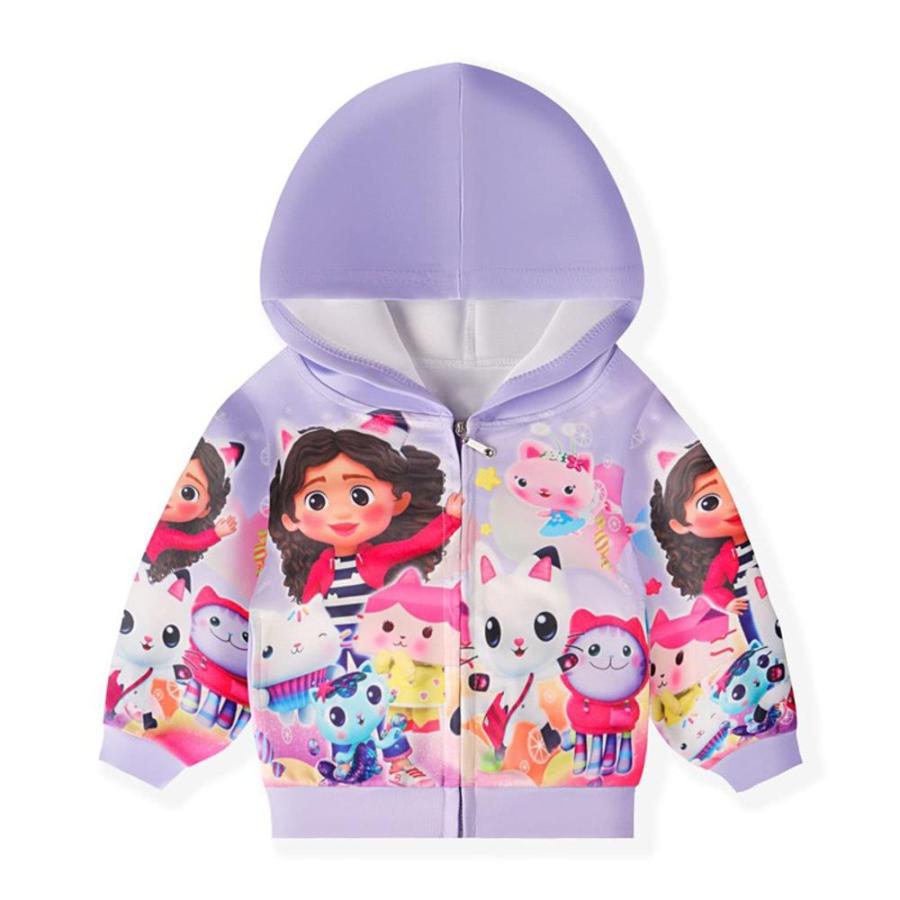 Girls Hoodies Gabby s Dollhouse Toddler Costume Zip Autumn Winter