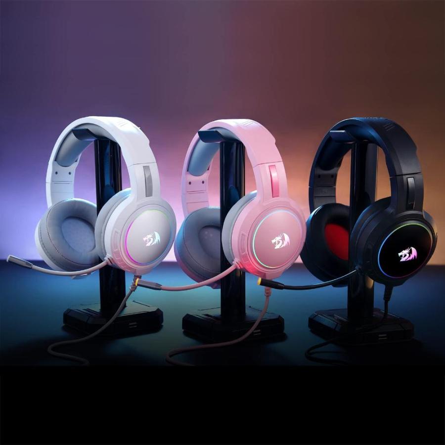Redragon H270 RGB Gaming Headset with Microphone, Wired, Compatible with PS｜pinkcarat｜04
