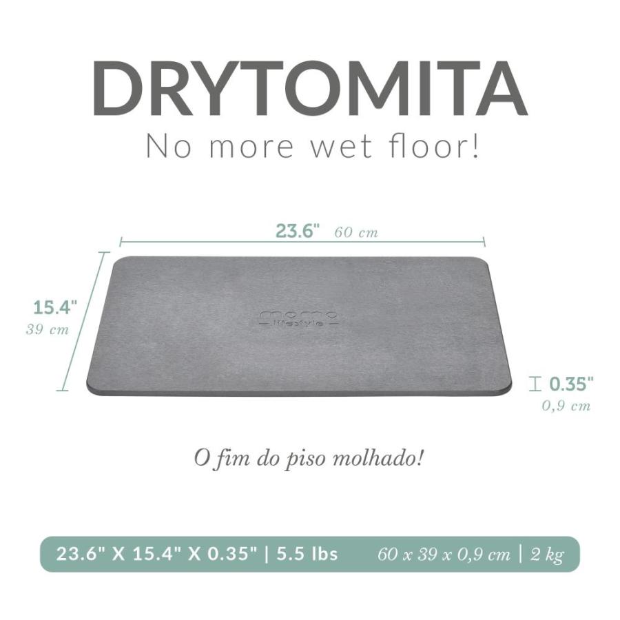 Momo Lifestyle Stone Bath Mat (23.6 X 15.4 Inches) Drytomita