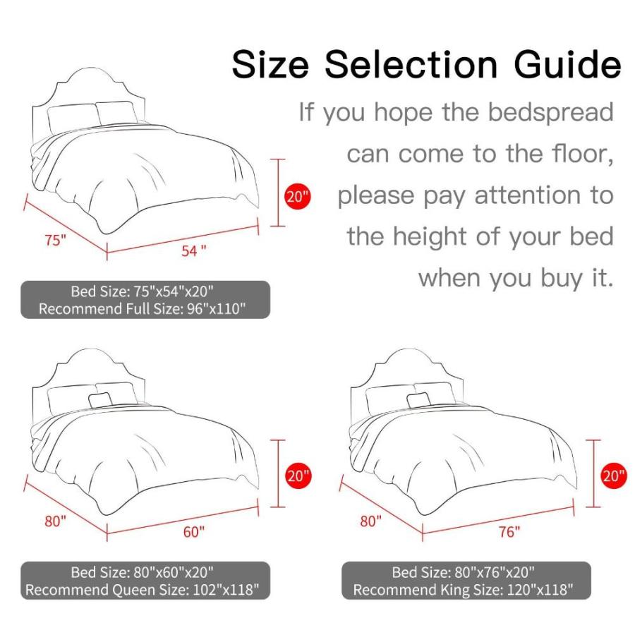 CHIXIN Oversized Bedspread Coverlet Set King Size Lightweight Bedding Cov  シーツ、カバー