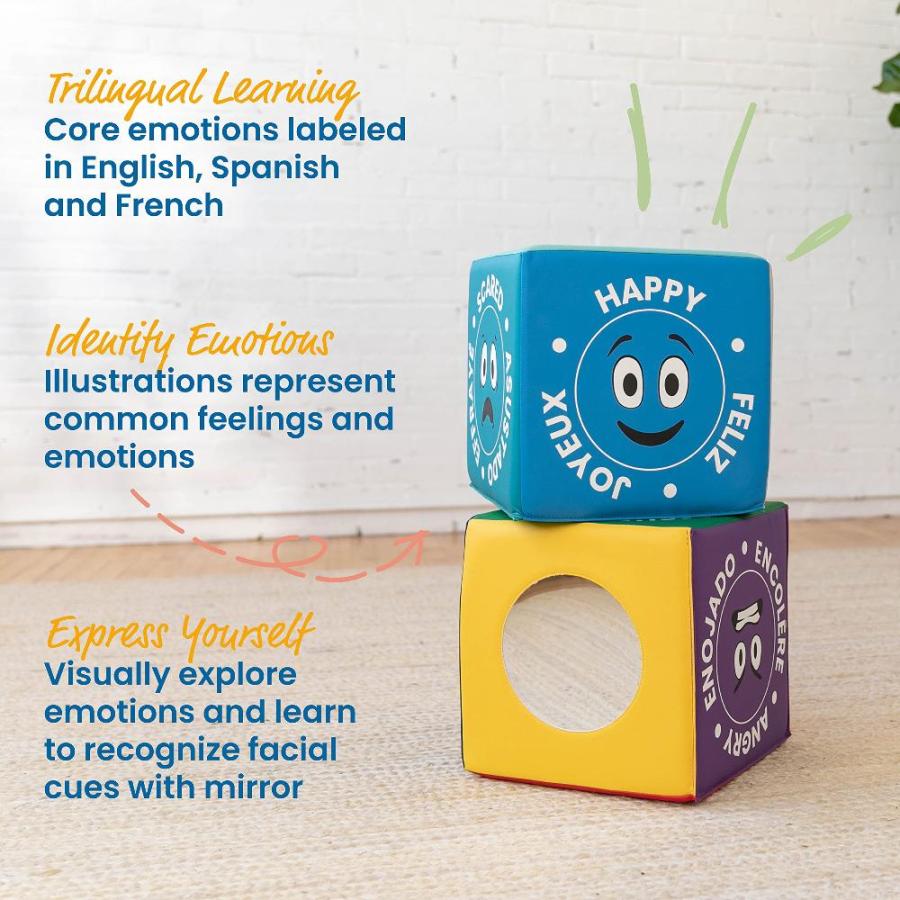ネット通販で購入 ECR4Kids SoftZone Emotion Cube with Mirror， Sensory Toy， Assorted