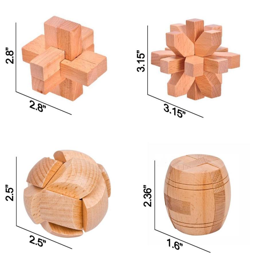 Yumpanda Brain Teaser Puzzles 28Pcs, 3D Wooden and India