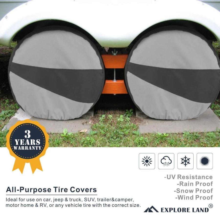 Explore　Land　Tire　Covers　Pack　Tough　Tire　Wheel　Protector　for　Truck,　SUV