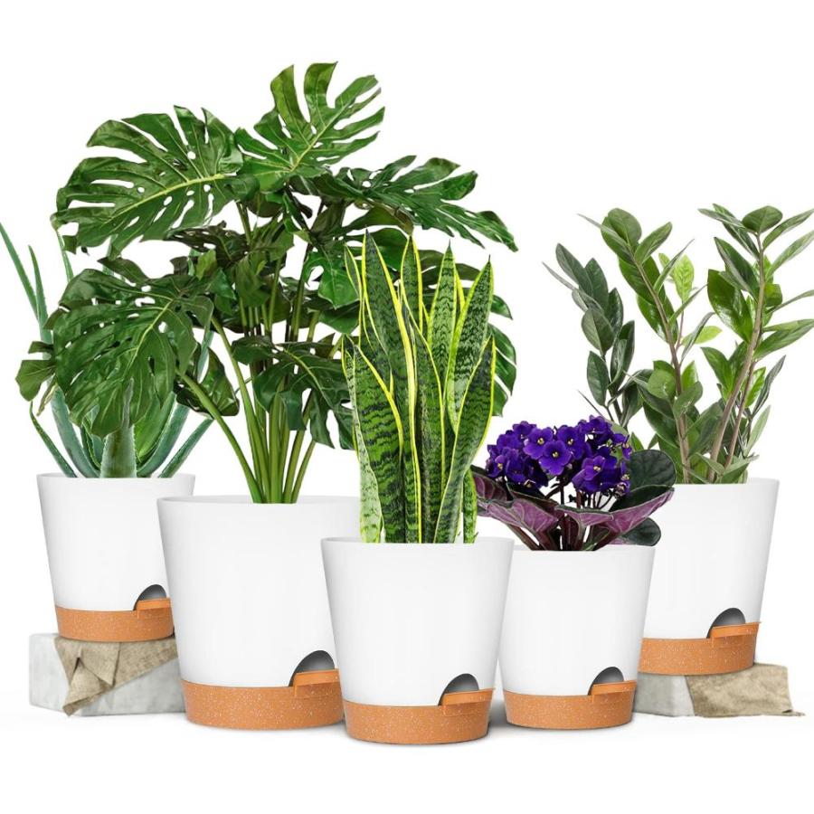 公式ウェブストア GARDIFE Plant Pots 7/6.5/6/5.5/5 Inch Self Watering Planters with Drainage