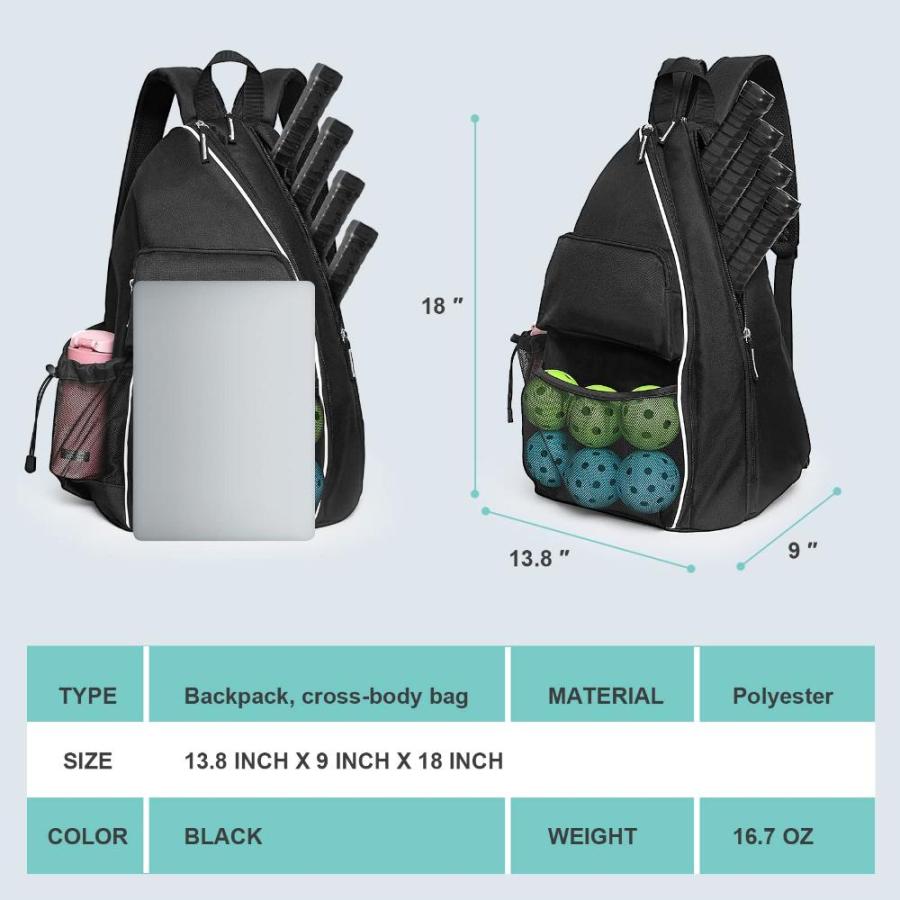値段交渉受 Pickleball Bags For Men Women， Adjustable Pickleball backpack ， Large Capac