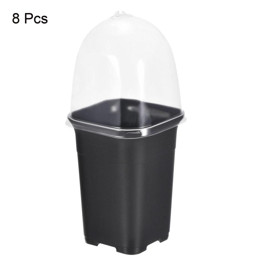 ショップ激安 PATIKIL 4 Inch Square Nursery Pot， 8 Pack Plastic Flower Plant Container wi