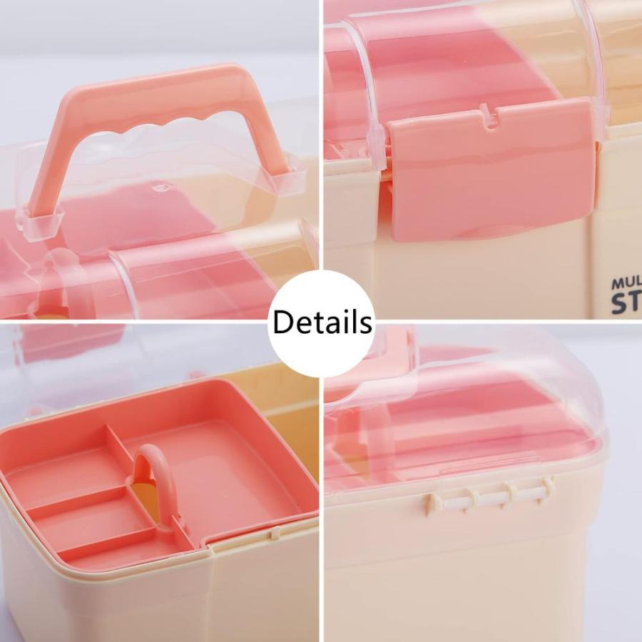  Kinsorcai 12'' Three-Layer Clear Plastic Storage Box