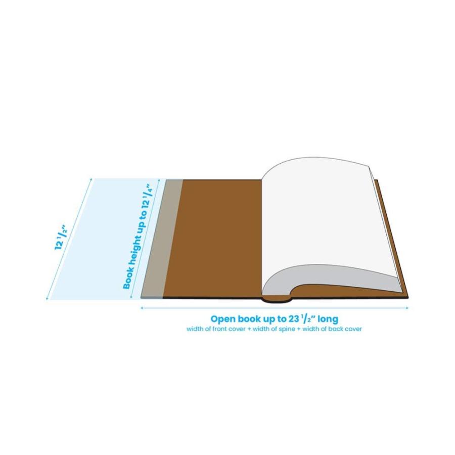 ClearBags 12 x 23 Clear Book Covers for Books 12 4” Tall and Up