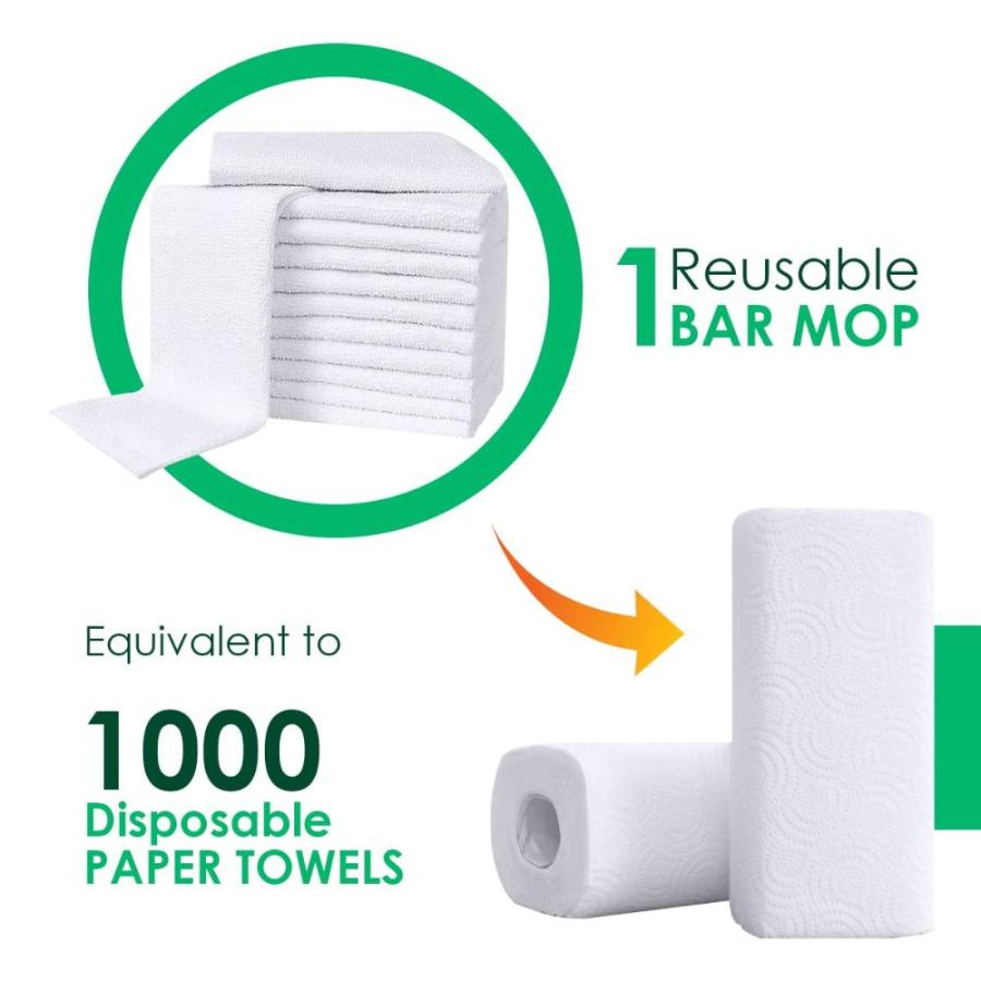 Avalon Towels Terry Bar Mop Towels (Value Pack of 60) Size 16 x19