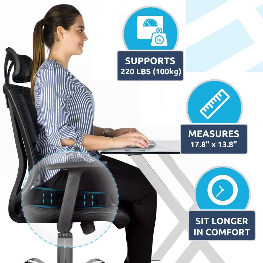 ファイナルバーゲン！ Ergonomic Innovations Gel Enhanced Memory Foam Seat Cushion for Office Chai