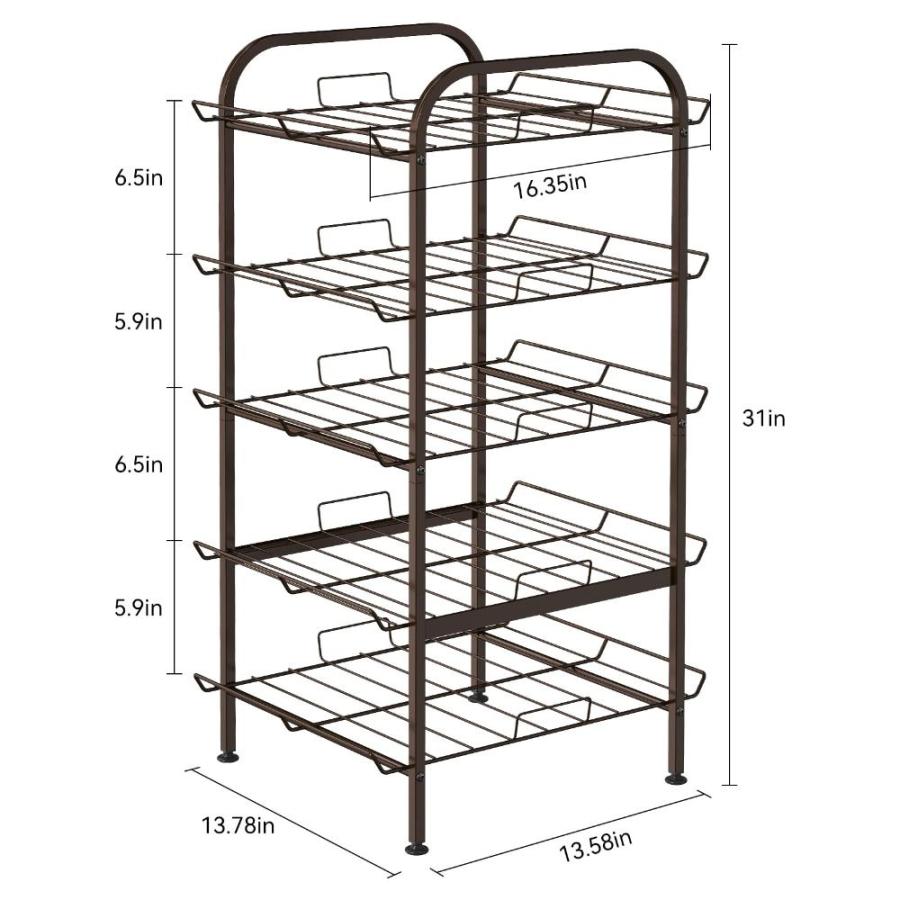 smusei　Tier　Water　Organizer　Free　Standing　Bottle　Storage　Vertical　Shelf　M