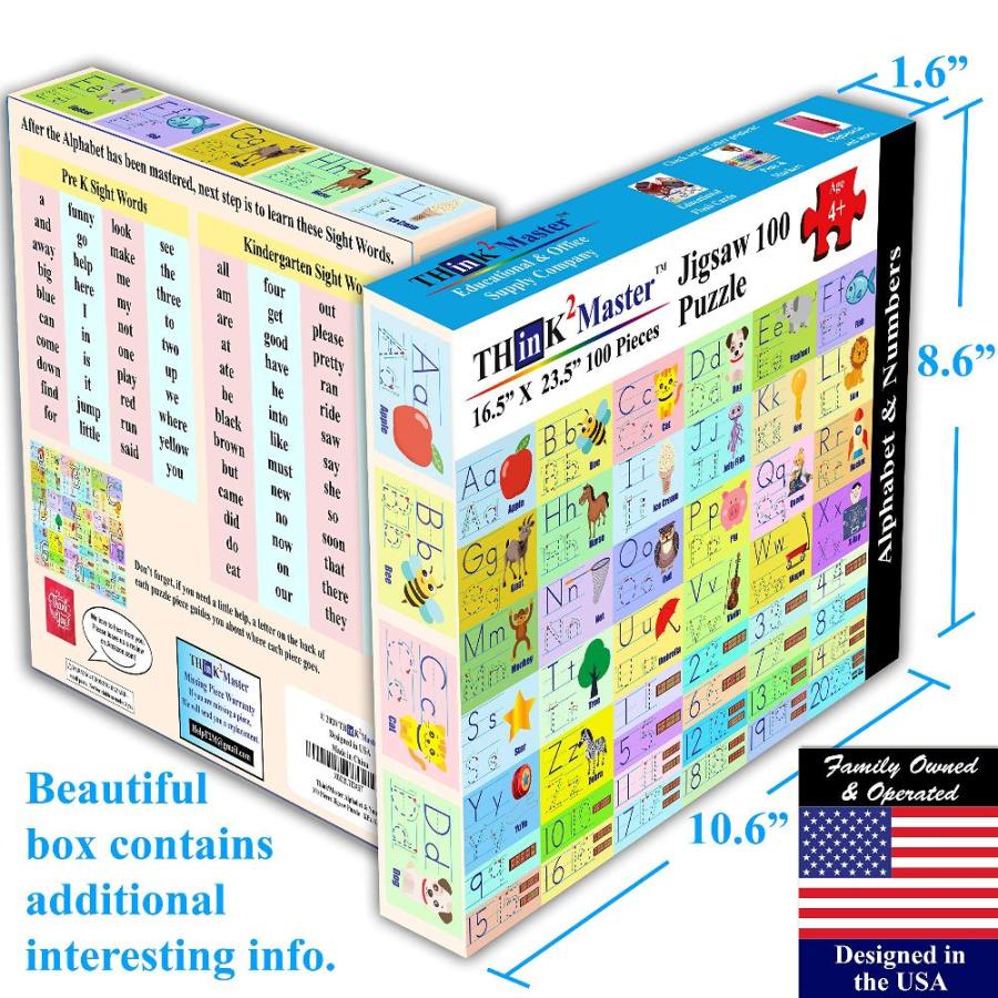 Think2Master Colorful Alphabet & Numbers 100 Pieces Jigsaw Puzzle Fun Educa｜pinkcarat｜05