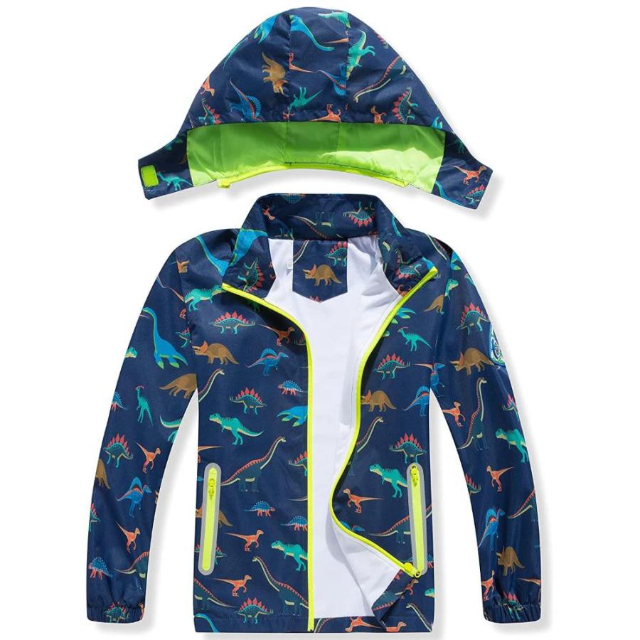購入お値下 Boys Rain Jacket with Detachable Hood Lightweight Raincoats for Kids Windbr