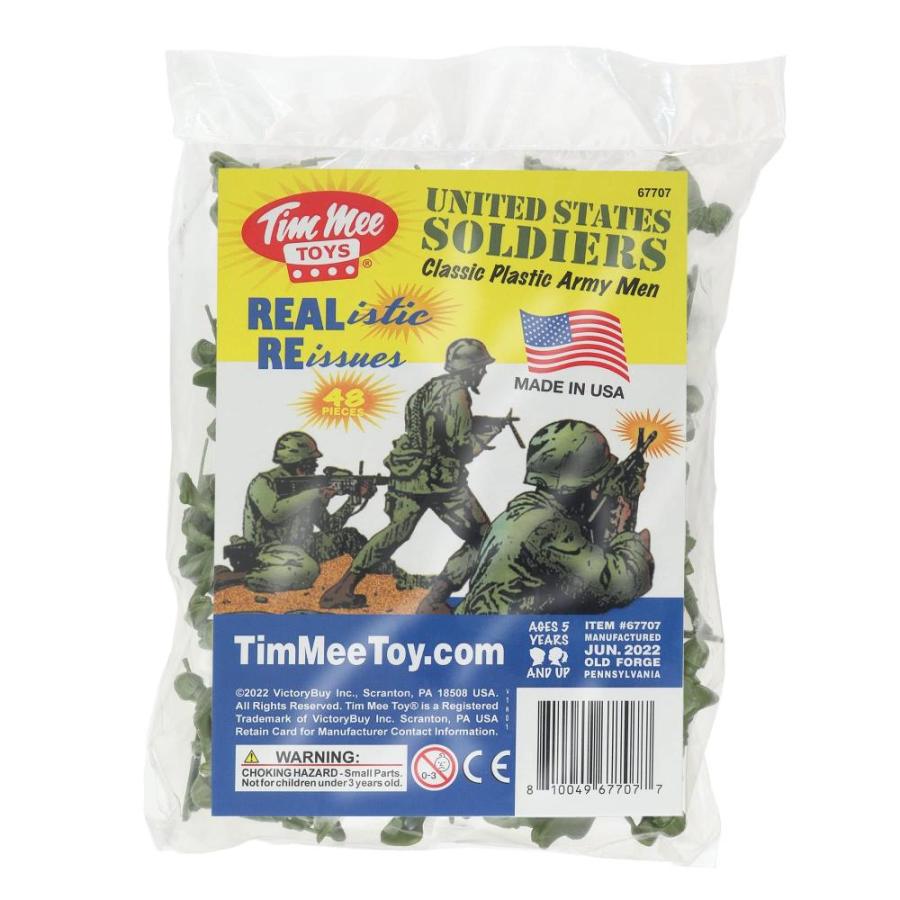 TimMee Plastic Army Men - OD Green 48pc Toy Soldier Figures - Made in USA｜pinkcarat｜05