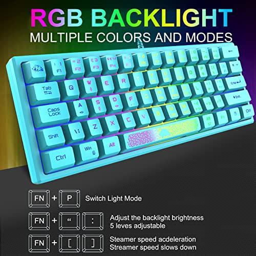 特価 60% Gaming Keyboard Honeycomb Mouse and RGB Headset Combo with Rainbow Back