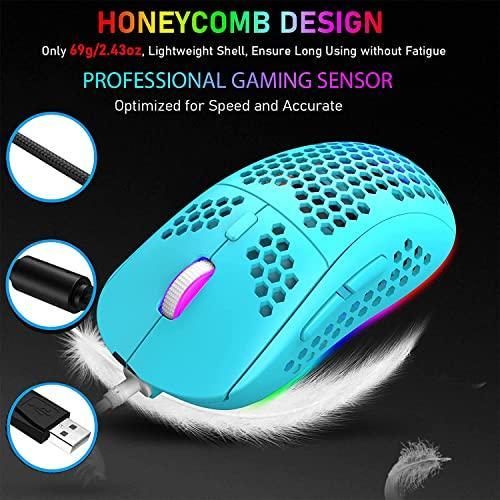 特価 60% Gaming Keyboard Honeycomb Mouse and RGB Headset Combo with Rainbow Back