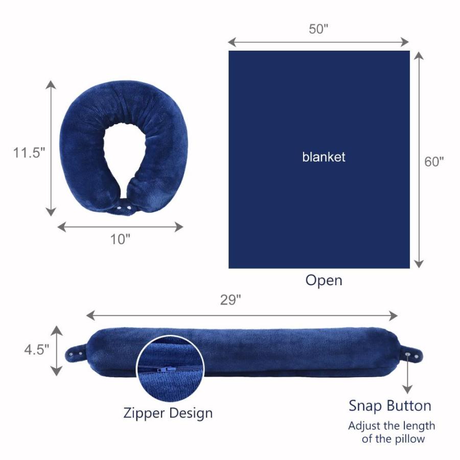 数量限定在庫あります SOCHOW トラベルブランケットまたは枕 多機能 2イン1 ネックピロー ソフトフリース フライトブランケット 飛行機 車 キャンプ オフィス 自宅