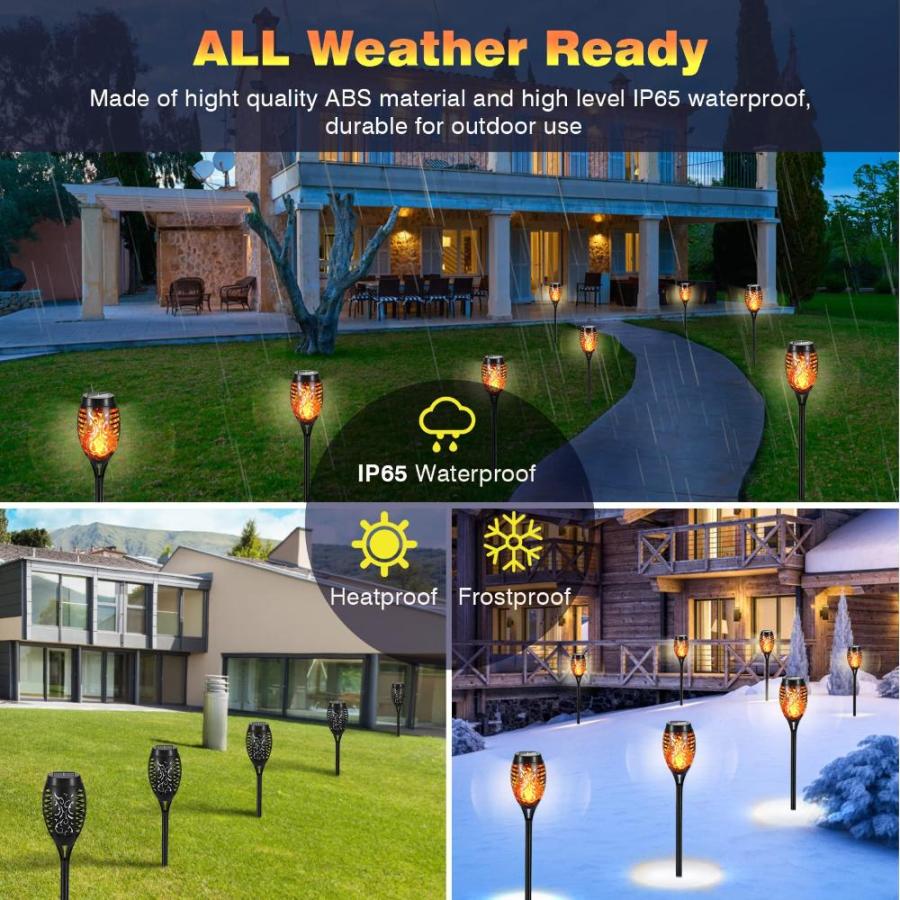 売上値引高 Futuriol Solar Garden Lights Outdoor IP65 Waterproof， 8Pack 12LED Solar Tor